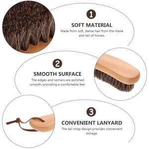 Horsehair Brush Wooden Handle Cleaning Brush for Furniture Clothes Coat Suit Lint Clothe Soft <b>Polishing</b> Tool <b>Car</b> Seat Cloth Care - Product Image 5