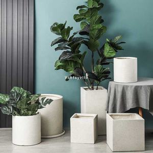 Grands pots de jardin en céramique de 12,8 pouces <span class=keywords><strong>pour</strong></span> arbres, jardinières géométriques extra-larges <span class=keywords><strong>pour</strong></span> plantes succulentes, pots d'extérieur à vendre sans soucoupe - Product Image 4