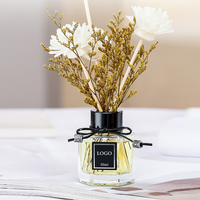 Diffuseur de parfum à roseaux avec fleurs séchées naturelles, huile essentielle aromatique de luxe pour la décoration de la maison, 50 ml, vente chaude