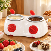 Pot à fondue électrique professionnel double pour chocolat, facile à nettoyer, idéal pour la préparation de desserts à la maison