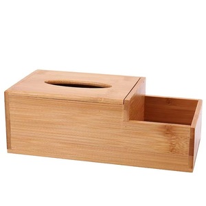 Bamboo Tissue <b>Box</b> Square Hotel Restaurant Custom Logo Printable <b>Small</b> Large Size Without Cap - Product Image 2
