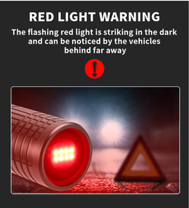High Quality Super Bright Flashlightled Digital Display Zoomable Torch Lampshade Yellow Red Flash Light - Product Image 4