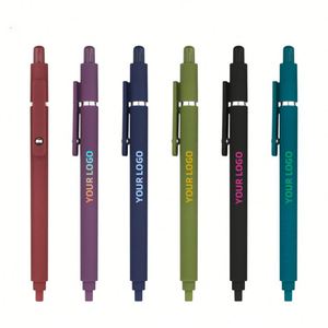 Solid Color Morandi School Student Custom Personalize <b>Ballpoint</b> <b>Pen</b> with 0.5mm Tip Plastic Body Black Ink for Wholesale - Product Image 1