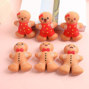 Christmas Gingerbread Man Slow Rebound Squishy Toy Holiday Party Mini <b>Gift</b> Fidget Toy Wholesale Ready Stock - Product Image 5