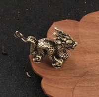 Statue en laiton Mini Loong Ornements Dragon Sculpture Artisanat Usine En Gros.