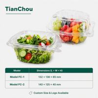Boîte alimentaire en PET transparent, emballage en plastique de qualité alimentaire, boîte à salade pour salade et plats à emporter