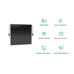 แผงโซลาร์เซลล์ขนาดกะทัดรัดน้ำหนักเบา 50W 100W 200W แบบ N-Type Half Cell โซลูชั่นพลังงานทดแทนสำหรับแคมป์และเรือ - Product Image 3