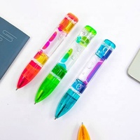 Stylo à bille promotionnel de conception de nouveauté avec le mouvement de gouttelettes stylos liquides colorés de minuterie cadeau parfait Fidget Pen