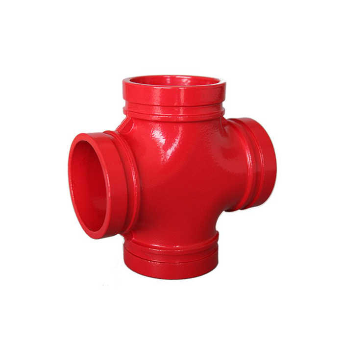 FM Fire Fighting Pipe Fitting Ductile Cast Iron Threaded Equal Cross