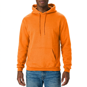 Sudadera con Capucha para Hombre, Color Naranja, Corte Regular, Felpa de Algodón, Informal, Color Sólido, con Bolsillo, para Otoño, Diseño Personalizado ODM - Product Image 1