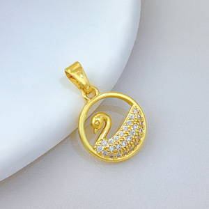 [Cobre Verdadero Dorado] Elegante Estilo <span class=keywords><strong>Cisne</strong></span> para el Trabajo, Joyería Artesanal Transfronteriza para Comercio Exterior, Microincrustaciones de Circonio - Product Image 3