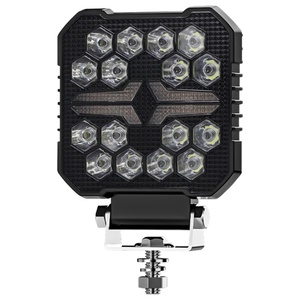 Nouveau projecteur carré LED 4 pouces 4x4 2024, 16 LED, DRL ambre pour camion, feux de travail LED, couvercle noir, phares carrés LED - Product Image 2