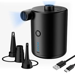 Electric Plastic Air Pump 4000mAh Battery 3 Nozzles Rechargeable Fast <b>Inflation</b>/Deflation for Camping Mattress <b>Inflatable</b> Boat - Product Image 1
