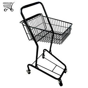 손 작은 푸시 카트 4 바퀴 슈퍼마켓 트롤리 3 바구니 쇼핑 트롤리 - Product Image 4