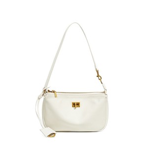 Sac à bandoulière en cuir de vachette pleine fleur de luxe crème pour femme, avec fermeture éclair antivol et fermoir, sac porté épaule ou croisé - Product Image 1