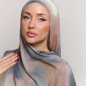 2025 verano Floral impreso Hijab gradiente Modal pañuelo nuevo Cross-Border Tie-Dye Ink Color Digital para musulmanes - Product Image 3