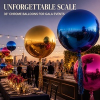 Ballons en latex métalliques chromés géants de 36 pouces de haute qualité pour la Saint-Valentin, Halloween, Noël, Ramadan, décorations de fête