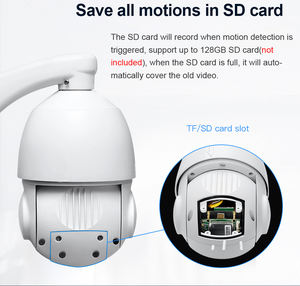 CamHi Pro 4,<span class=keywords><strong>5</strong></span> Polegada Rede De Metal Câmera Wifi 8MP 4K SONY415 PTZ Câmera 30x 4.7-94mm Lente Motorizada Rastreamento Humano 2 Maneiras de Áudio - Product Image 5