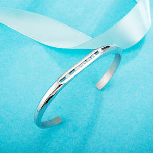 Pulsera de acero inoxidable La piedra se puede deslizar para <span class=keywords><strong>Amazon</strong></span> Shopify Diamond Bangle - Product Image 4