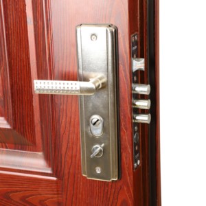 Pintu eksterior logam keamanan tinggi tahan air Modern kualitas terjamin pintu utama terbuka tunggal untuk apartemen rumah - Product Image 4