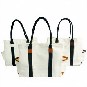 Low Moq Custom Logo Eco-Friendly <b>Reusable</b> Cotton Canvas Shopping Multi-Pocket Tote <b>Bag</b> Due to Everyday - Product Image 2