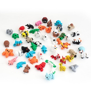 JD WJBJ Ensemble de figurines d'animaux miniatures en plastique imprimées en <span class=keywords><strong>3D</strong></span>, créatures articulées de dessin animé, décoration de bureau pour enfants, vente en gros OEM disponible - Product Image 3