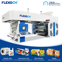 Presse d'impression flexographique CI 250 m/min pour films PE, BOPP, PET, nylon et sacs d'emballage souples