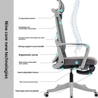 Chaise de bureau ergonomique en maille avec fonctions d'inclinaison, de levage et de rotation - Chaise d'ordinateur pour personnel pour un confort sédentaire