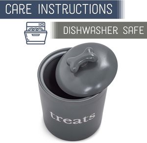 Nat & Jules tratta un contenitore per animali domestici in ceramica grigio carbone 8X6 - Product Image 5