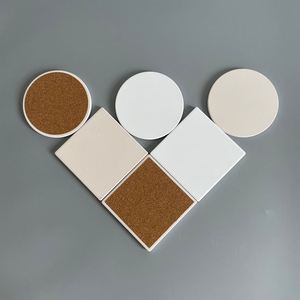 Sous-verres vierges pour sublimation, carrés et ronds, en céramique blanche non émaillée, ornements pour la peinture - Product Image 4