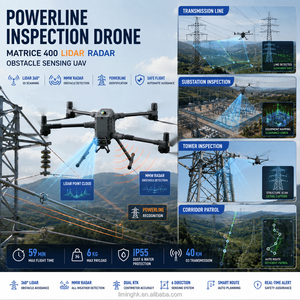 โดรนตรวจสอบสายไฟฟ้า Matrice 400 พร้อมระบบ LiDAR และเรดาร์ตรวจจับสิ่งกีดขวาง สำหรับงานตรวจตราความปลอดภัยในสถานีไฟฟ้าและทางเดิน - Product Image 1