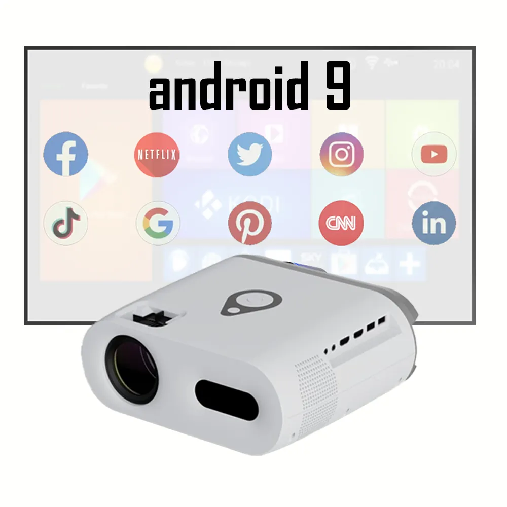 FLYIN S6T 1080P Cinema Android 9.0 LCD LED Proyector Smart Home Theater Full HD Mini proiettore 4K a focale corta