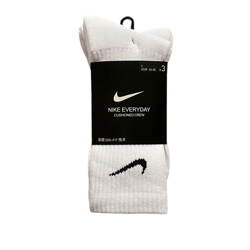 Реальное качество, оптовая продажа, женские и мужские носки Mid Nike для бега, баскетбола, футбола, дизайнерские спортивные носки, белые спортивные носки Nike