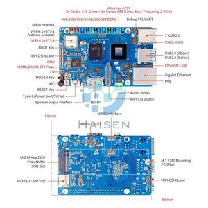 Orange Pi <span class=keywords><strong>4</strong></span> <span class=keywords><strong>Pro</strong></span> 4GB/8GB/12GB RAM LPDDR5 8 Núcleos 64 Bits Placa de Desarrollo de Una Sola Placa 3TOPS AI NPU A733 WiFi 6 y BT 5.<span class=keywords><strong>4</strong></span> - Product Image 6