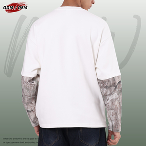 Camiseta de Manga Larga con Camuflaje Desértico Estilo High Street, Diseño de Dos Piezas con Colores Contrastantes para Hombre - Product Image 5