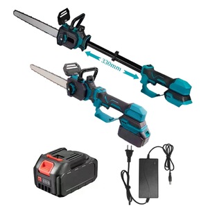 Scie à chaîne télescopique sans balais de 12 pouces alimentée au lithium pour l'aménagement paysager, l'abattage, le jardinage, la menuiserie, scie à chaîne électrique - Product Image 5