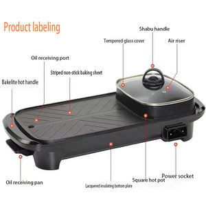 110v multi-fonctionnel shabu-rôtir un pot ménage shabu-<span class=keywords><strong>cuisson</strong></span> pot à double usage barbecue <span class=keywords><strong>plaque</strong></span> marmite électrique - Product Image 5