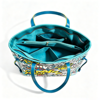 Sac fourre-tout pour femme imprimé graffiti, grande capacité, sac à bandoulière avec petite pochette amovible, tendance urbaine, sac de shopping