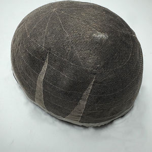 Tupé de cabello humano para hombres con encaje suizo fino suave para hombres, <span class=keywords><strong>prótesis</strong></span> <span class=keywords><strong>capilar</strong></span>, nudos de lejía, unidades de parche para el cabello para hombres, stock de implantes - Product Image 2