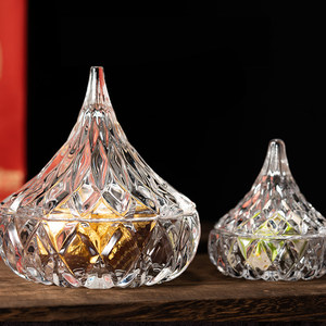 Pots en forme de <span class=keywords><strong>goutte</strong></span> <span class=keywords><strong>d</strong></span>'<span class=keywords><strong>eau</strong></span> avec <span class=keywords><strong>d</strong></span>ôme, cristal transparent, verre en diamant, sucrier bol à bonbons, plat - Product Image 6