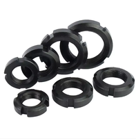 Écrou de blocage rond en acier au carbone noir M12 14-120, écrou fendu pour fixation sécurisée, écrous de blocage GB812