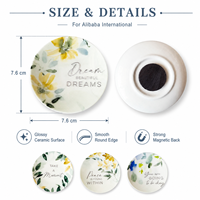 Plaque décorative en céramique personnalisée avec impression UV par sublimation, aimant de réfrigérateur, autocollant magnétique en porcelaine, 7,6 cm, contemporain, imperméable