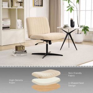 Fauteuil d'appoint de luxe en velours <span class=keywords><strong>blanc</strong></span>, dossier mi-haut, sans accoudoirs, avec pieds en fer noir, pour salon et chambre – Chaises de salon de style moderne - Product Image 6