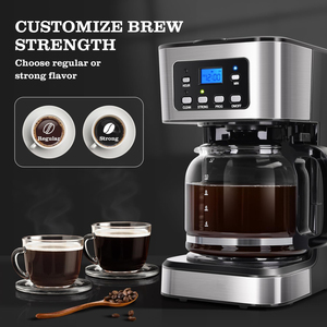 เครื่องชงกาแฟเอสเพรสโซ่แบบกึ่งอัตโนมัติ ความจุ 1.5 ลิตร ทำจากสแตนเลส ใช้ไฟฟ้า/USB พร้อมตัวตั้งเวลาและปรับระดับความเข้มข้นได้ ขายส่ง - Product Image 5