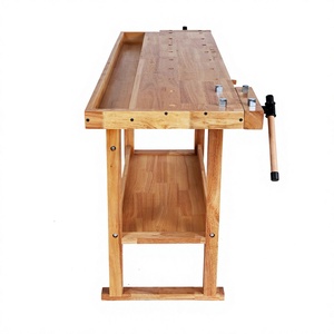 Woodworking Bench Rubberwood Workbench With <b>Clamps</b> Diy Teaching <b>Table</b> - Product Image 2