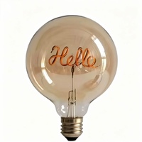 Ampoule LED décorative Edison personnalisable, série G125, motif « Hello Love Dream »