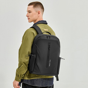 Sac à dos pour homme WePower, sac pour ordinateur portable de 16 pouces, résistant à l'eau, simple, pour les déplacements professionnels, couleur unie, noir, gris, bleu foncé - Product Image 1