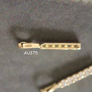 Charmes en or jaune massif 9 carats 9K AU375 en forme de barre avec zircone cubique, or antique pour bijoux permanents, collier, bracelet - Product Image 6