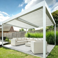 Pergola en aluminium motorisée bioclimatique pour l'extérieur, panneaux de toiture en métal pour l'extérieur