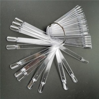 Kit d'ongles en gel en forme d'éventail de haute qualité à 50 points, transparents naturels, blancs et noirs, pour affichage de nuancier et de carte de couleurs